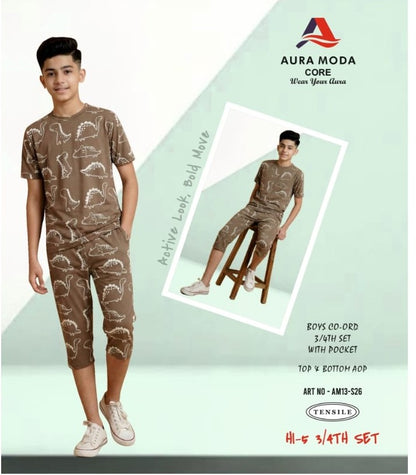 Art No Am 13-26 Aura Moda Tencil Lycra Boys Capri Night Suit Wholesaler Gujarat