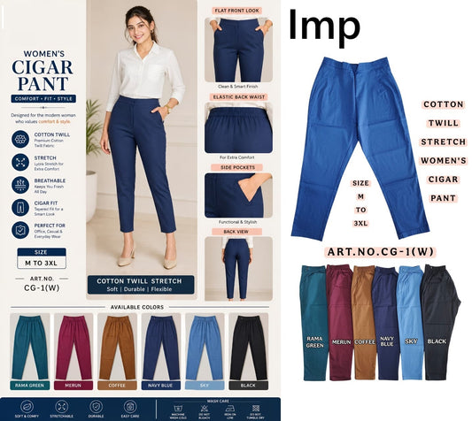 Art No Cg-1 W Imp Cotton Women Pants Wholesale Price