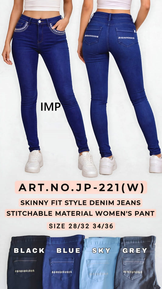 Art No Jp-221(W) Imp Denim Women Pants Wholesaler India