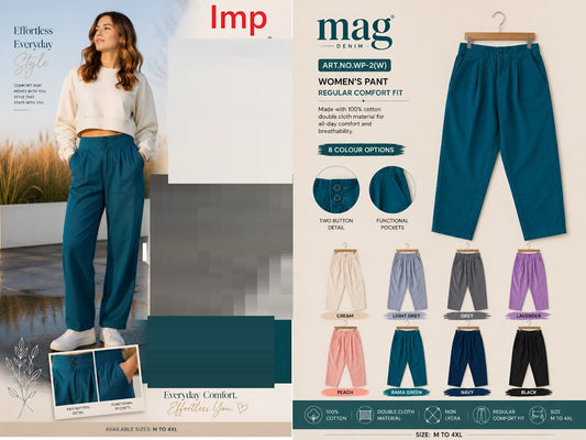 Art No Wp-2 W Imp Cotton Women Pants Supplier