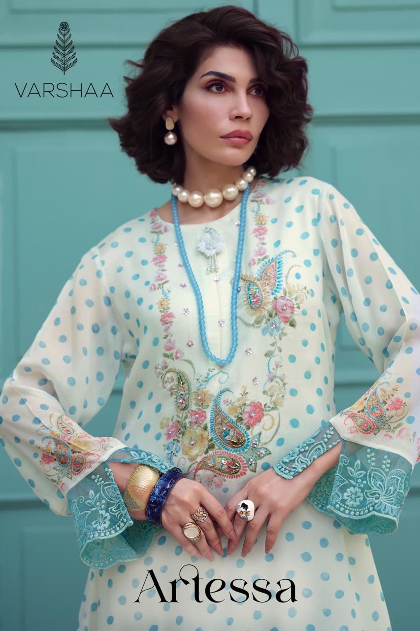 Artessa Varshaa Viscose Chinon Pant Style Suits Wholesaler