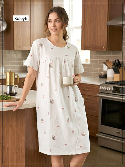 Article 101 Koleyti Cotton Short Night Gown Manufacturer