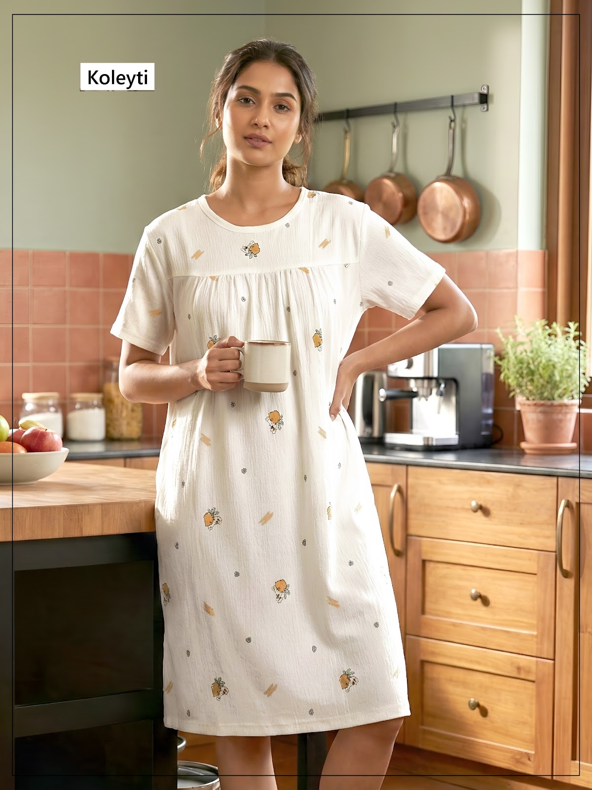 Article 101 Koleyti Cotton Short Night Gown Manufacturer