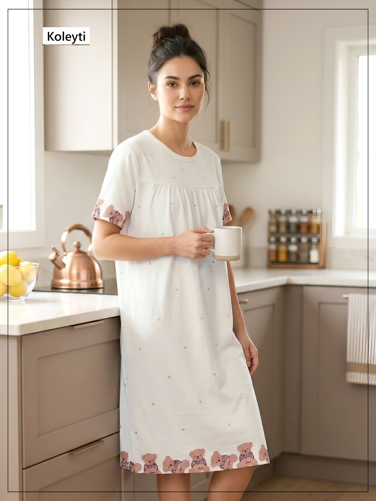 Article 101 Koleyti Cotton Short Night Gown Manufacturer