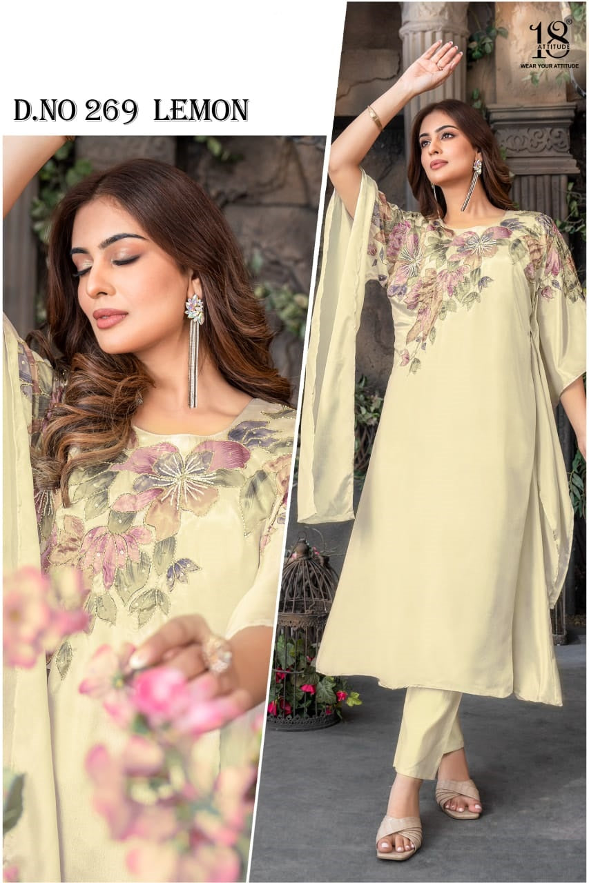 Article 269 18 Attitude Roman Silk Kurti Pant Set Exporter