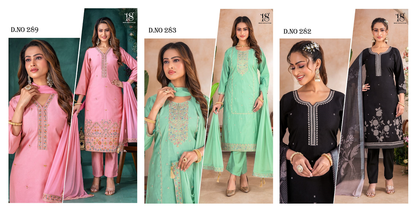 Article 282-283-89 18 Attitude Gadwal Silk Readymade Pant Style Suits Wholesaler