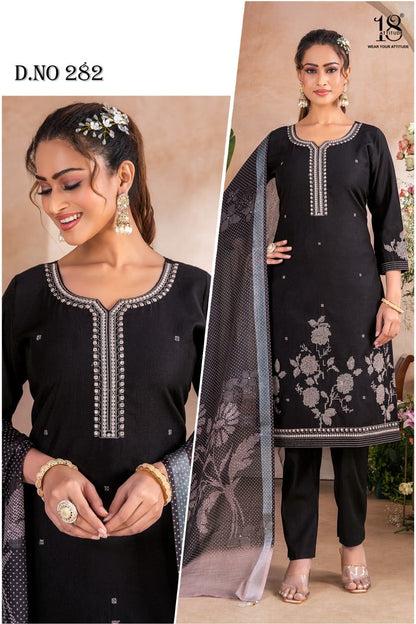 Article 282-283-89 18 Attitude Gadwal Silk Readymade Pant Style Suits Wholesaler