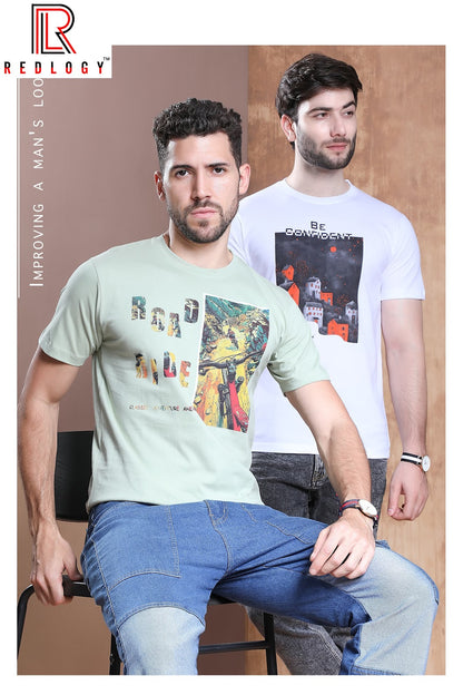 Article No 107 Redlogy Cotton Biowashed Mens Tshirts Supplier Ahmedabad