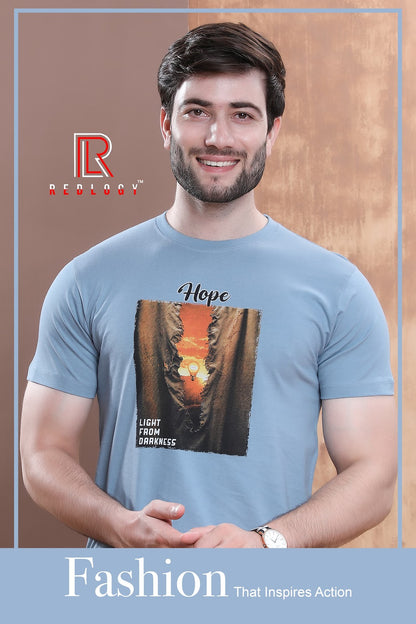 Article No 107 Redlogy Cotton Biowashed Mens Tshirts Supplier Ahmedabad