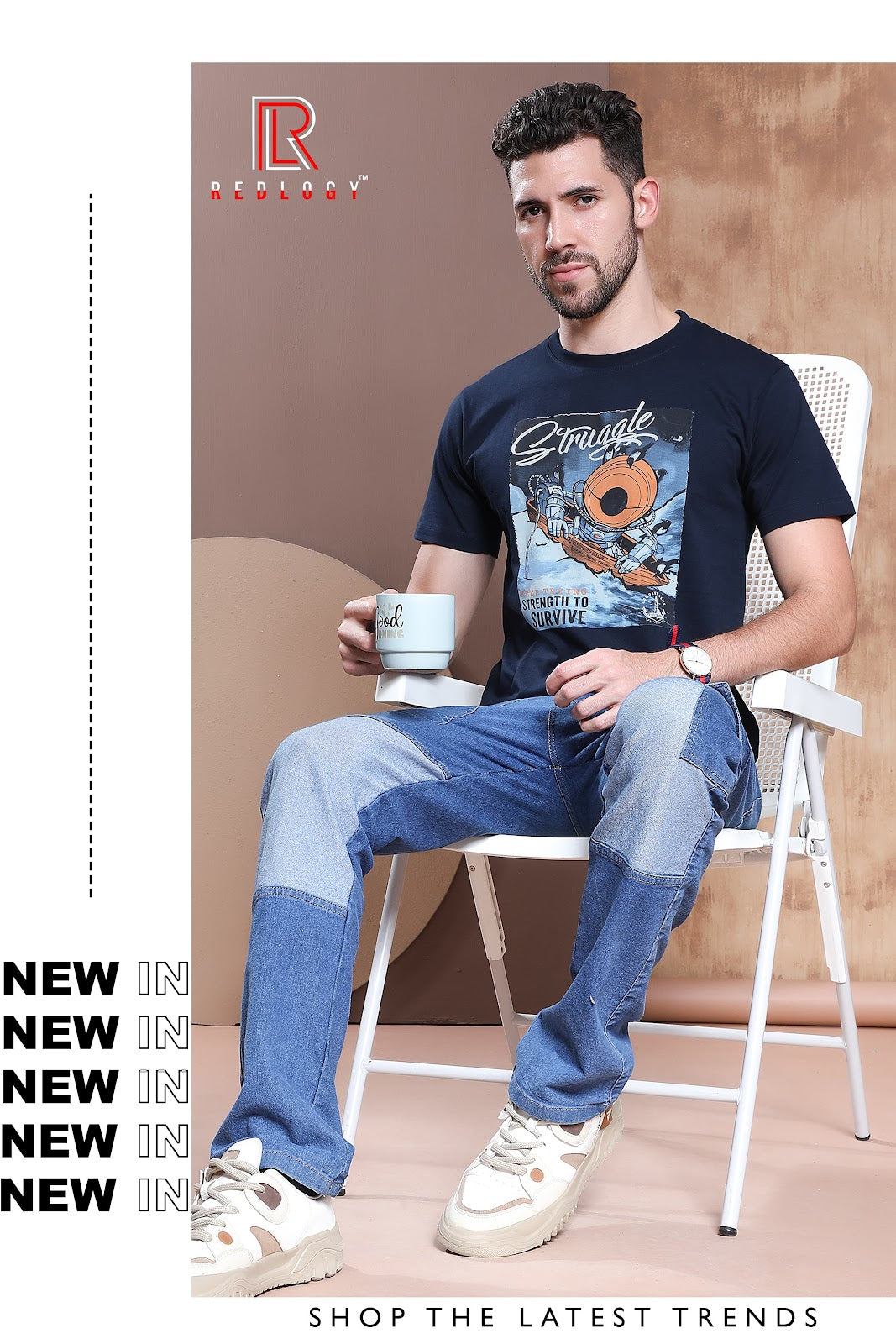 Article No 107 Redlogy Cotton Biowashed Mens Tshirts Supplier Ahmedabad