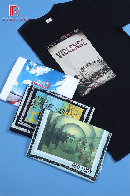 Article No 108 Redlogy Cotton Biowashed Mens Tshirts Wholesale