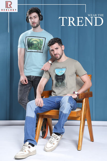 Article No 108 Redlogy Cotton Biowashed Mens Tshirts Wholesale