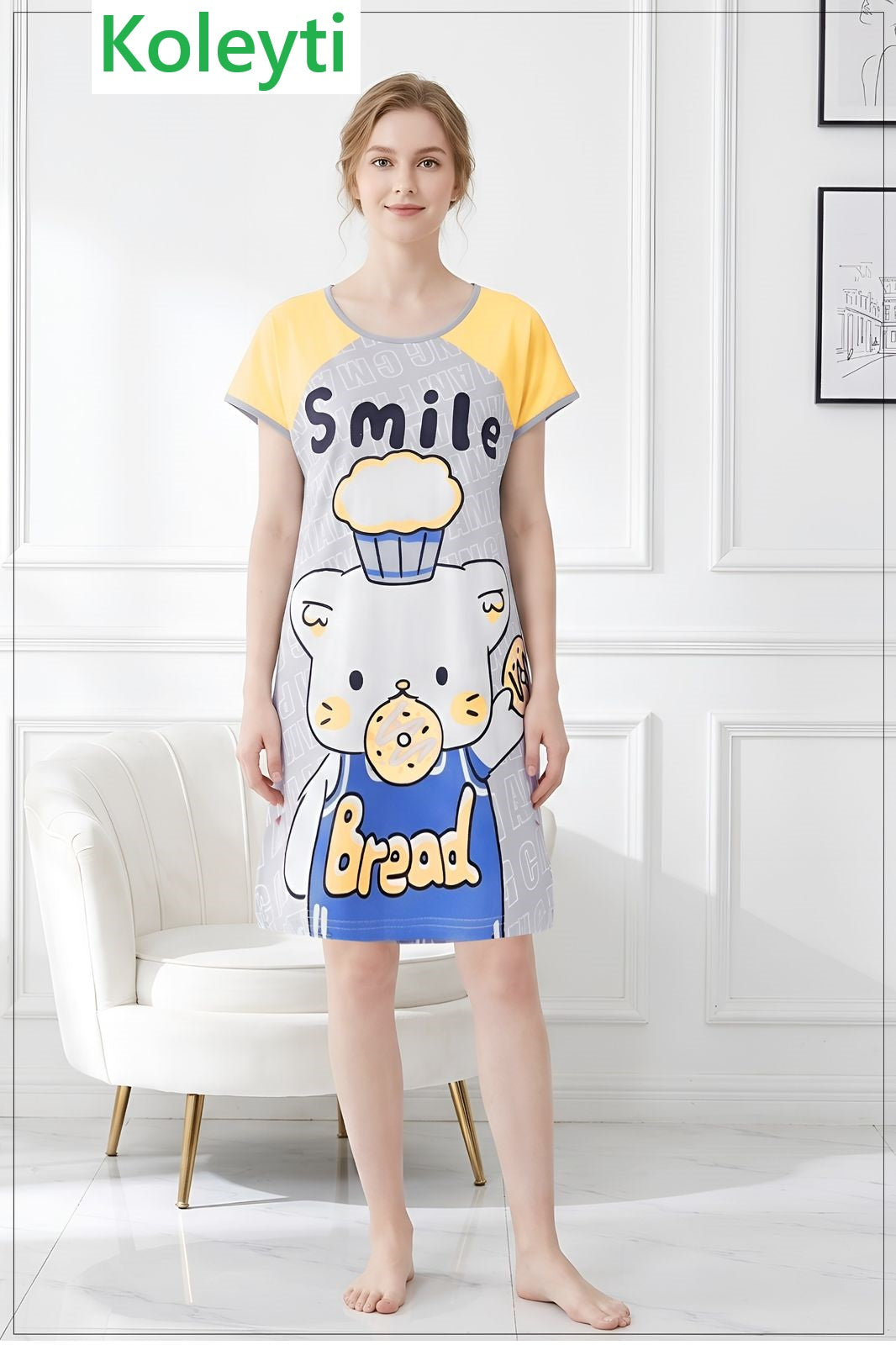 Article Num 96 Koleyti Soft Short Night Gown Wholesaler Ahmedabad