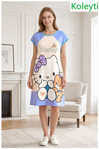 Article Num 96 Koleyti Soft Short Night Gown Wholesaler Ahmedabad
