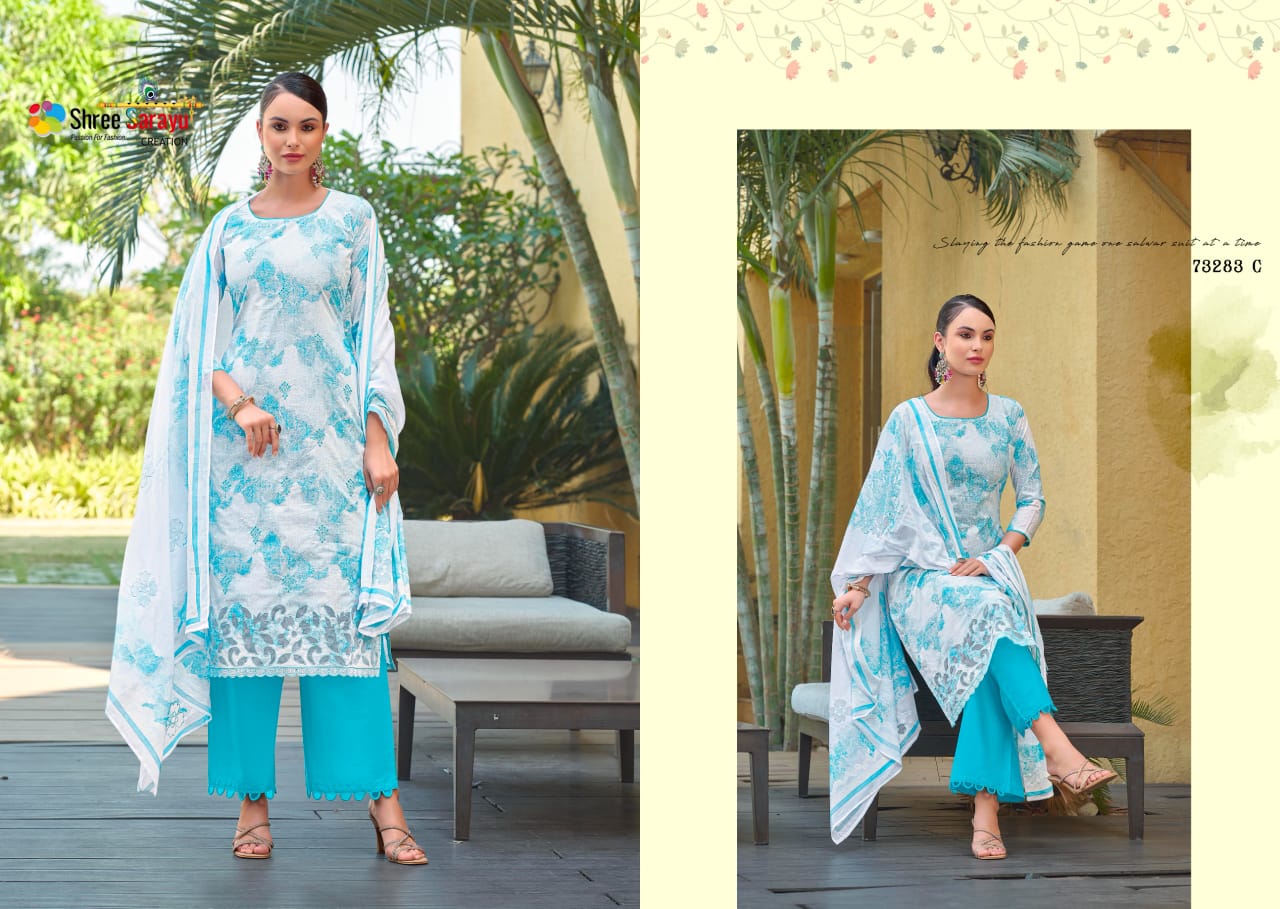 Artistic Style Shree Sarayu Creation Cotton Pant Style Suits Exporter Ahmedabad