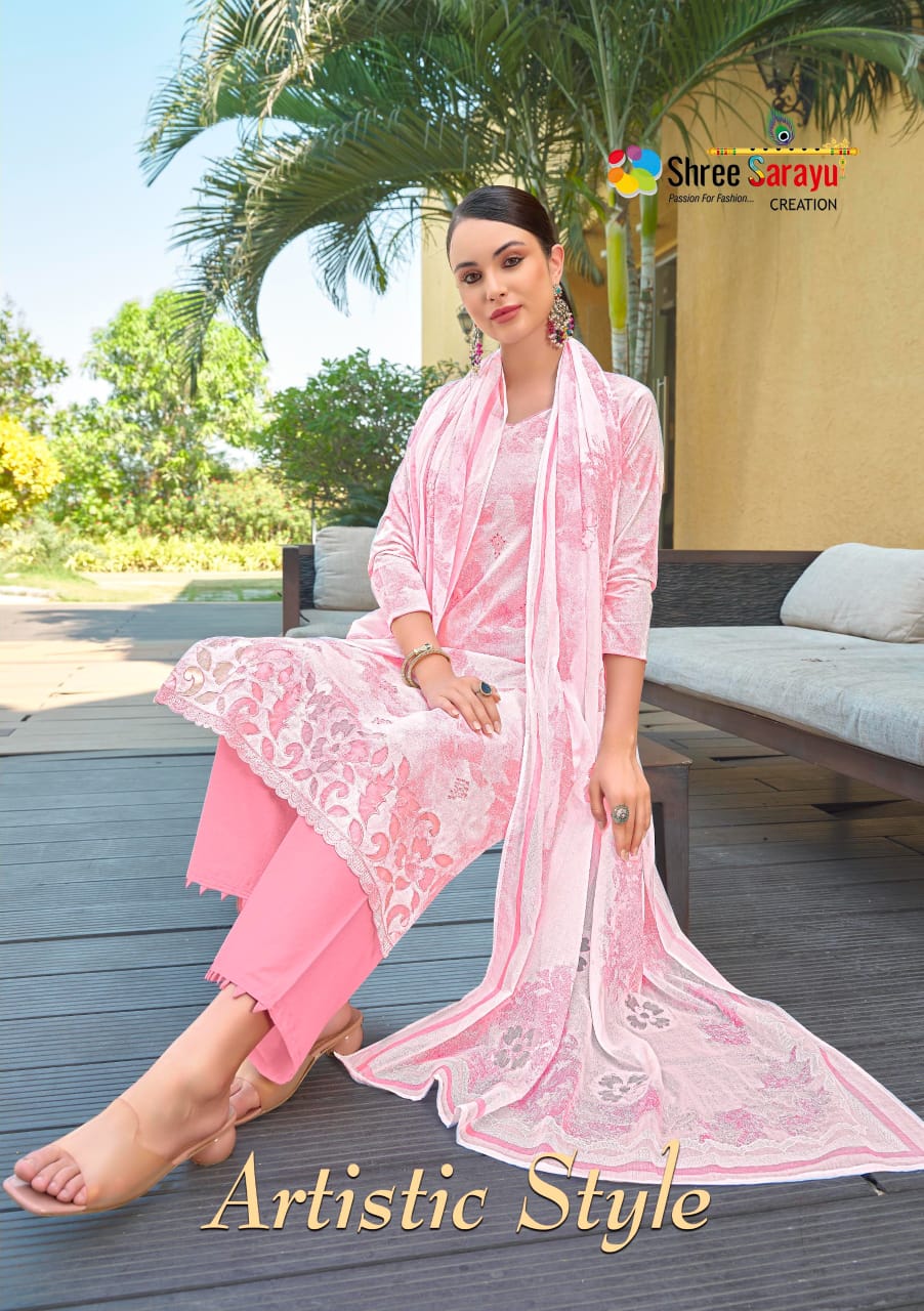 Artistic Style Shree Sarayu Creation Cotton Pant Style Suits Exporter Ahmedabad