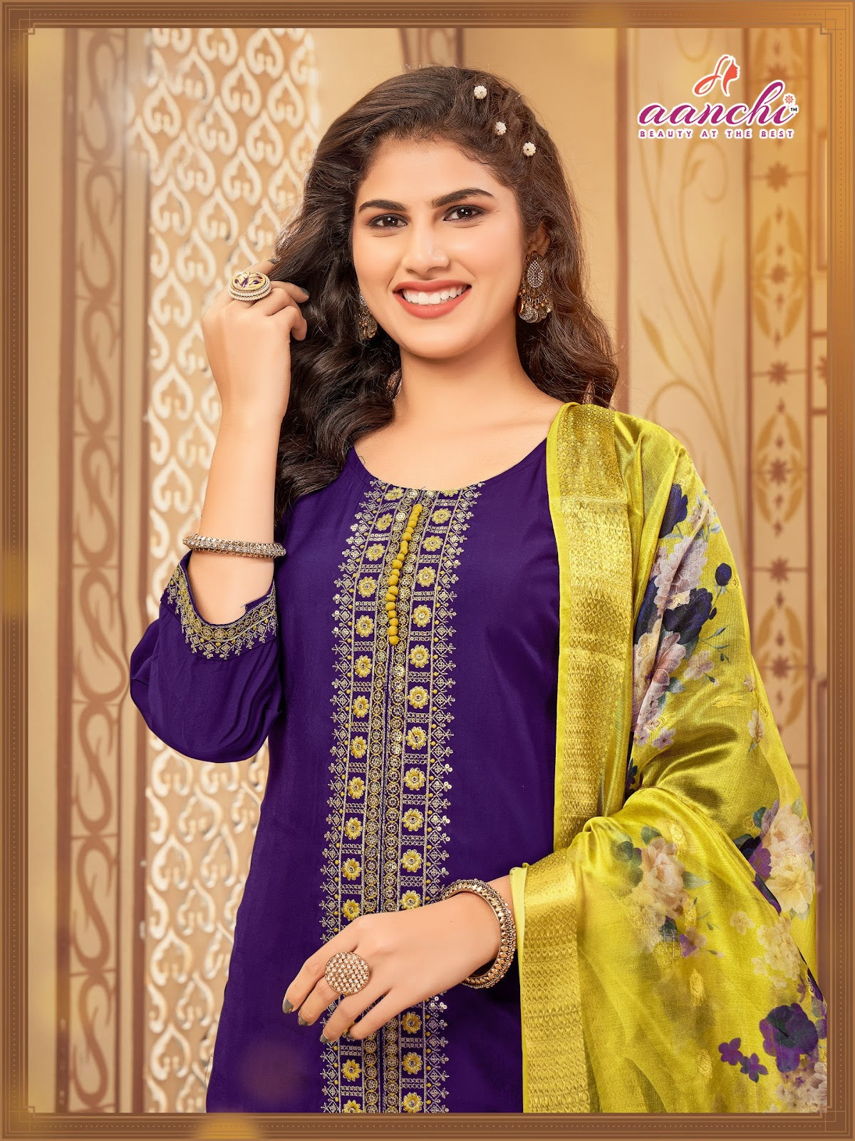 Aruna Aanchi Roman Silk Readymade Pant Style Suits Wholesaler India