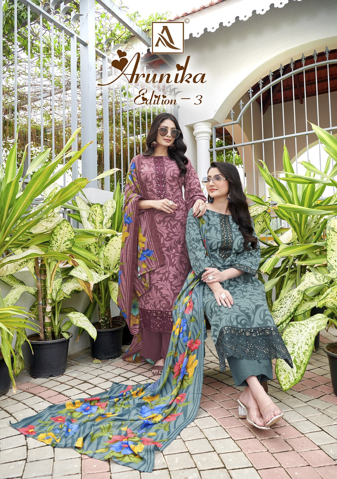 Arunika Edition 3 Alok Cambric Karachi Salwar Suits Supplier