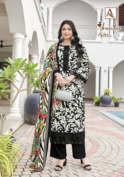Arunika Edition 3 Alok Cambric Karachi Salwar Suits Supplier