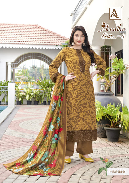 Arunika Edition 3 Alok Cambric Karachi Salwar Suits Supplier