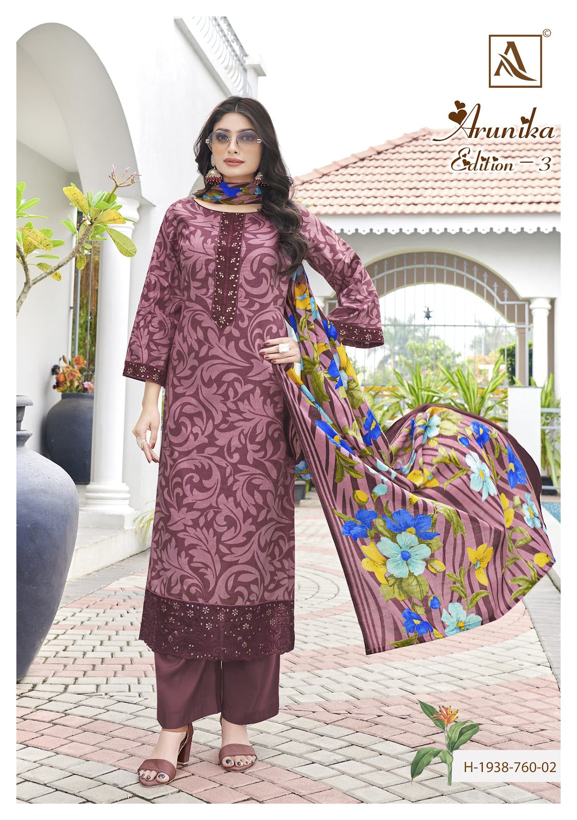 Arunika Edition 3 Alok Cambric Karachi Salwar Suits Supplier