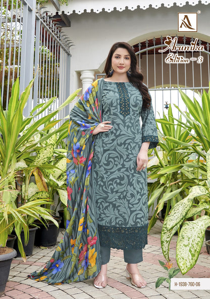 Arunika Edition 3 Alok Cambric Karachi Salwar Suits Supplier