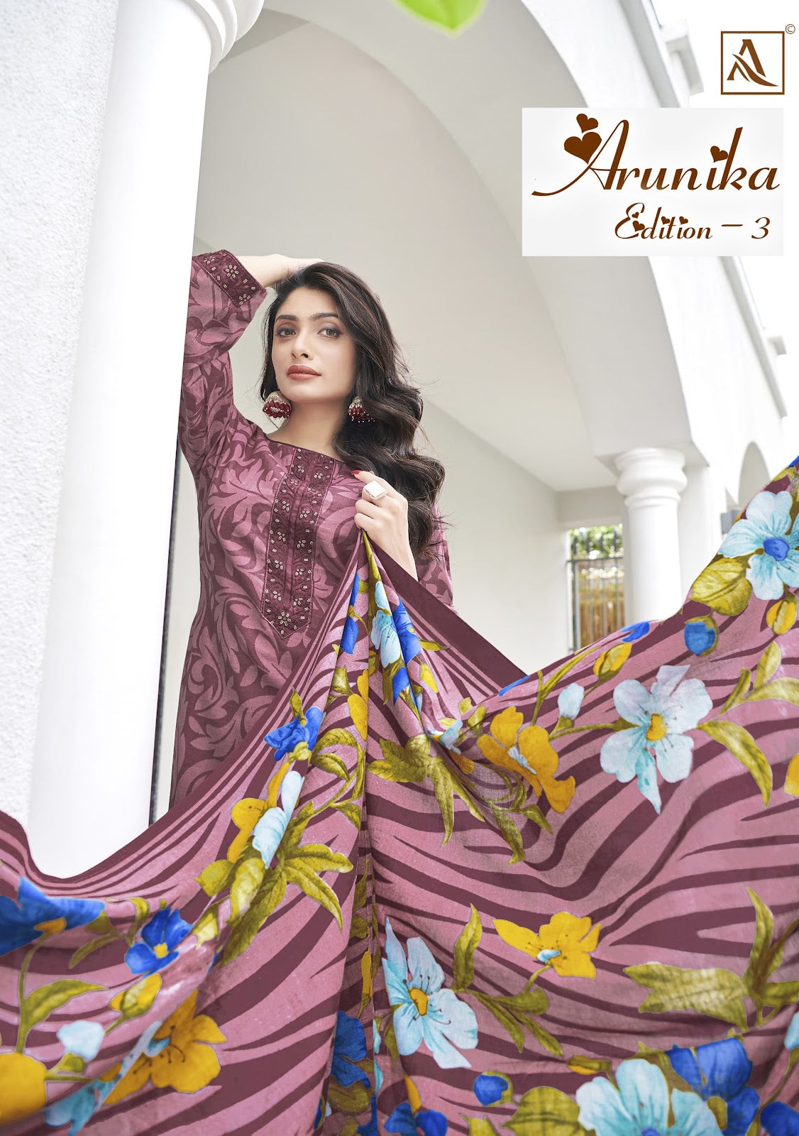 Arunika Edition 3 Alok Cambric Karachi Salwar Suits Supplier