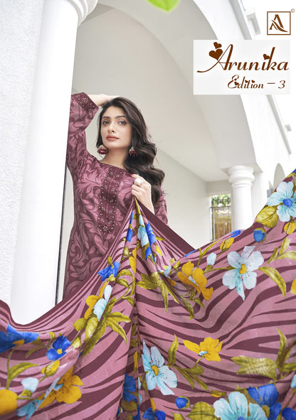 Arunika Edition 3 Alok Cambric Karachi Salwar Suits Supplier