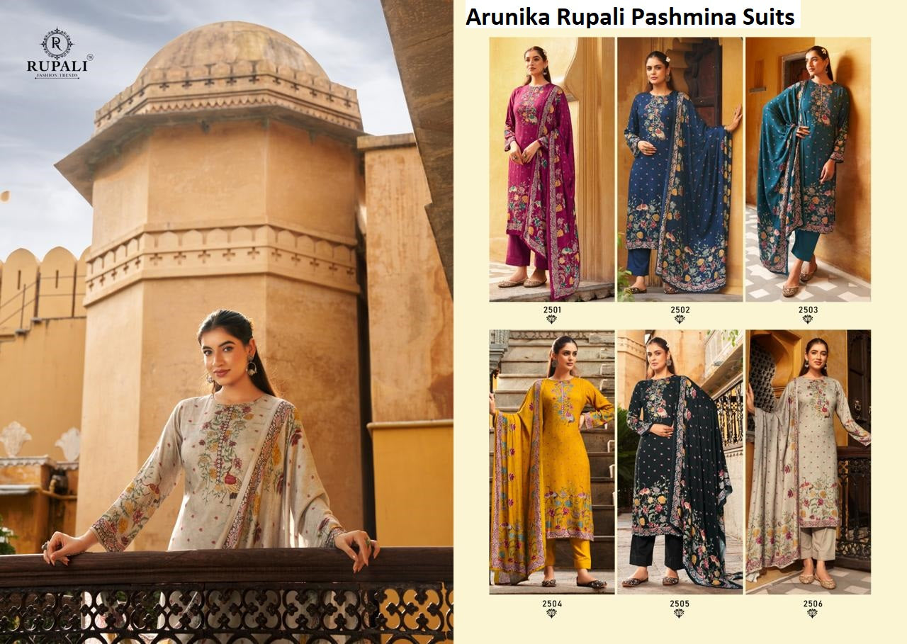 Arunika Rupali Pure Viscose Pashmina Suits Exporter Ahmedabad