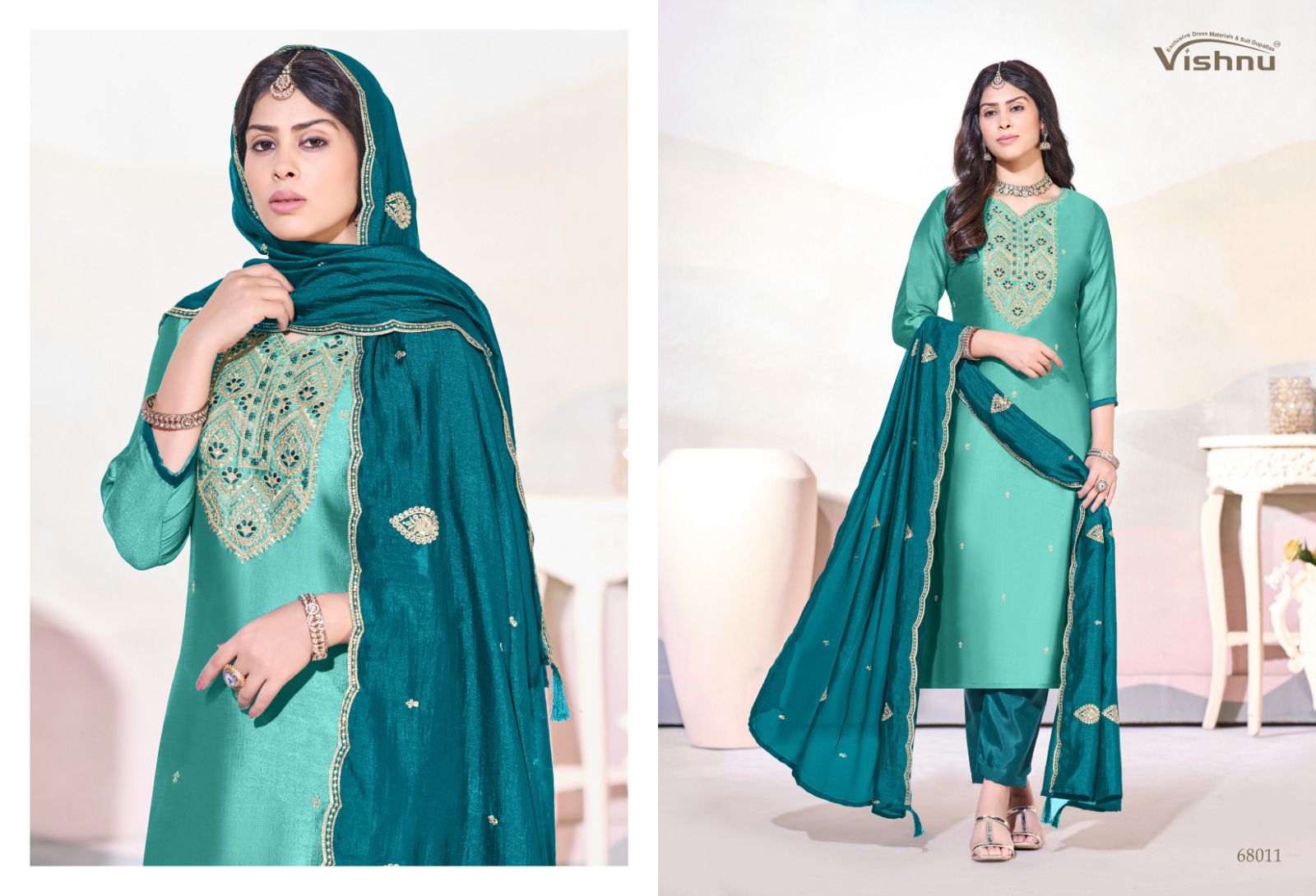 Arunika Vishnu Impex Vichitra Silk Pant Style Suits Manufacturer
