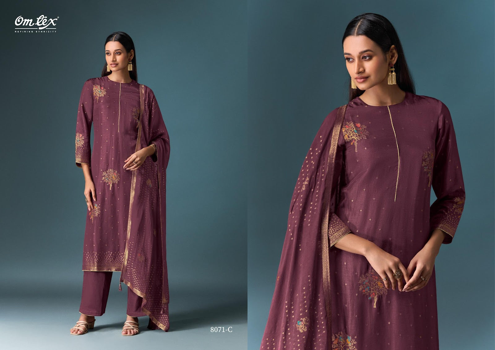 Yalini Omtex Silk Pant Style Suits Supplier