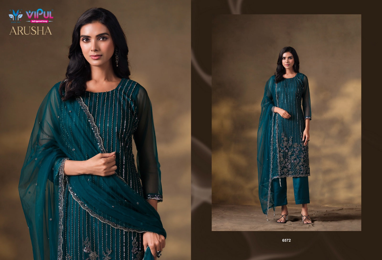 Arusha Vipul Heavy Net Pant Style Suits Wholesale Price