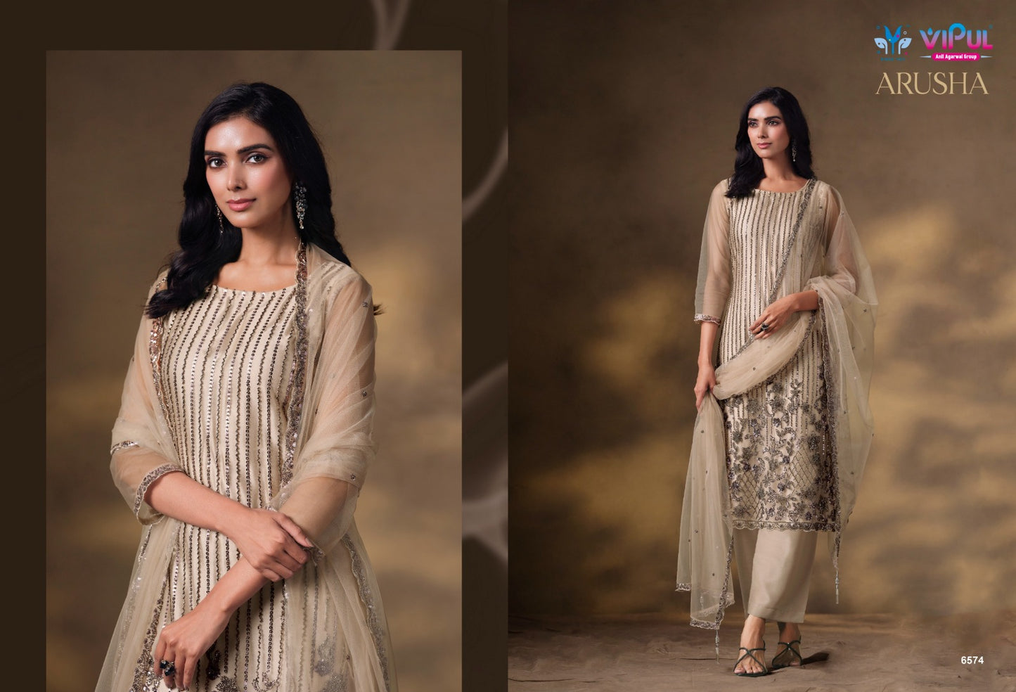 Arusha Vipul Heavy Net Pant Style Suits Wholesale Price