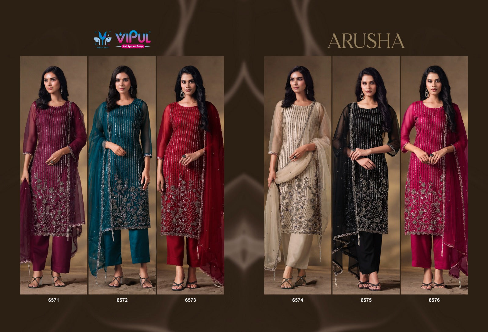 Arusha Vipul Heavy Net Pant Style Suits Wholesale Price