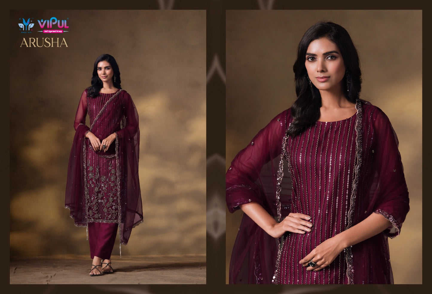 Arusha Vipul Heavy Net Pant Style Suits Wholesale Price