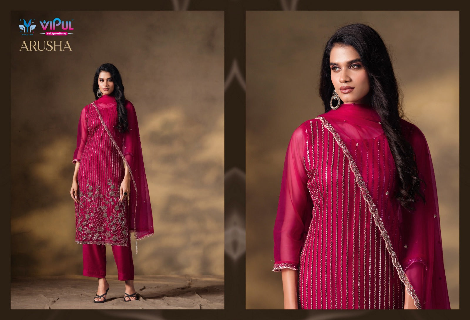 Arusha Vipul Heavy Net Pant Style Suits Wholesale Price