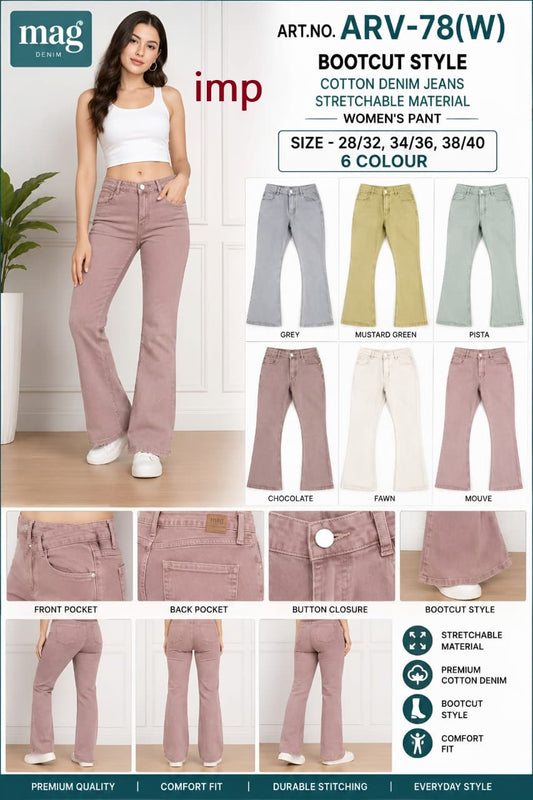 Arv-78 W Bootcut Imp Cotton Women Pants Wholesale Price