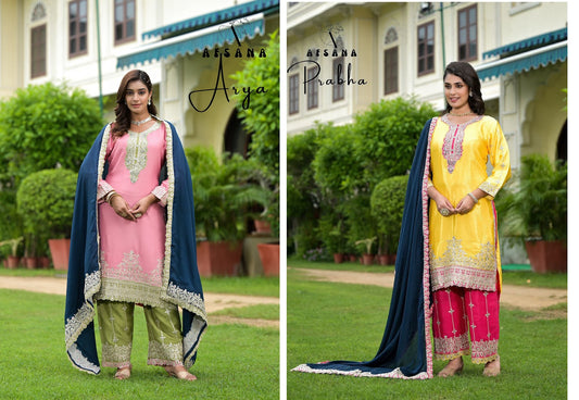 Arya-Prabha Afsana Chinon Readymade Suits Manufacturer