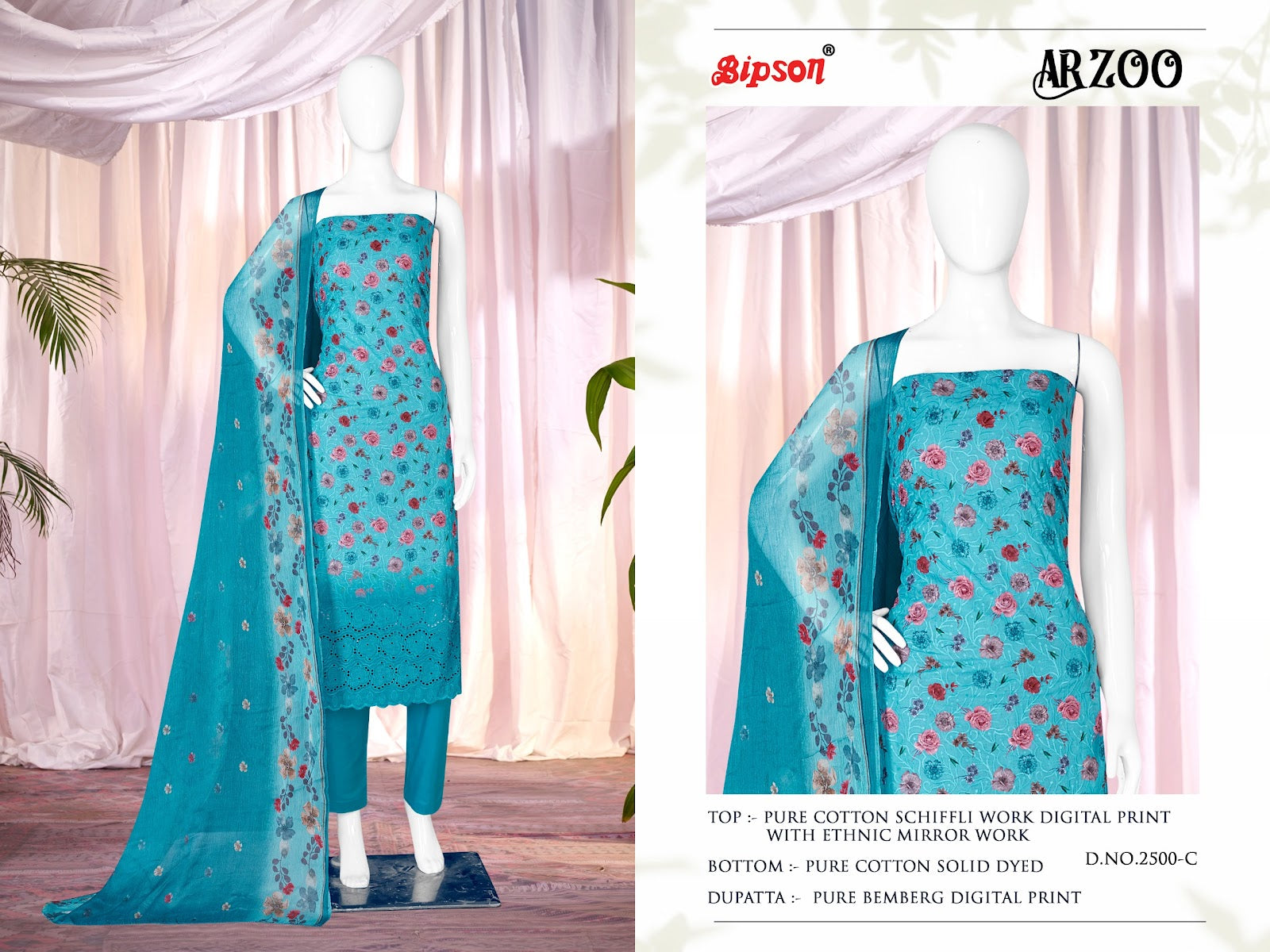 Arzoo 2500 Bipson Prints Cotton Pant Style Suits