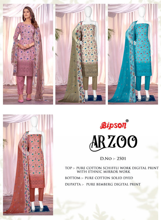 Arzoo 2501 Bipson Prints Cotton Pant Style Suits
