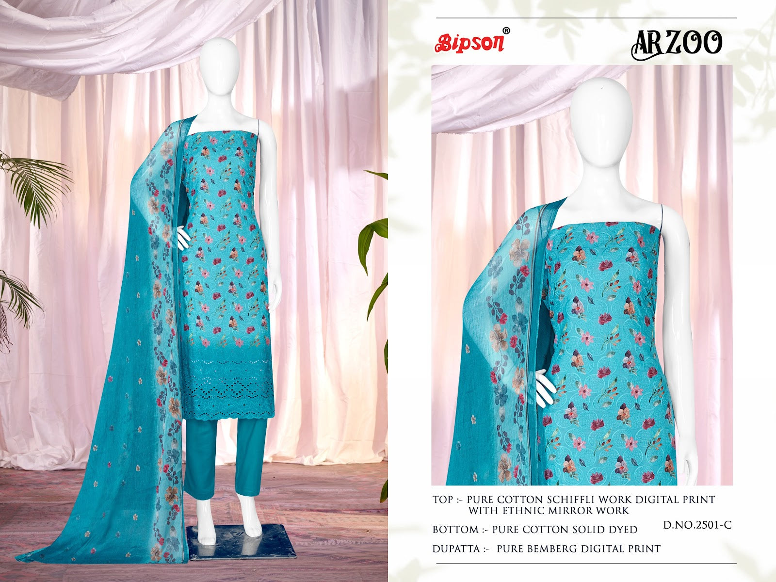 Arzoo 2501 Bipson Prints Cotton Pant Style Suits