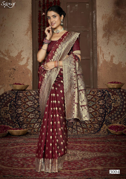 Arzoo Silk Jharkan Vol 3 Saroj Sarees Supplier Ahmedabad