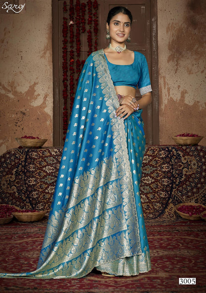 Arzoo Silk Jharkan Vol 3 Saroj Sarees Supplier Ahmedabad