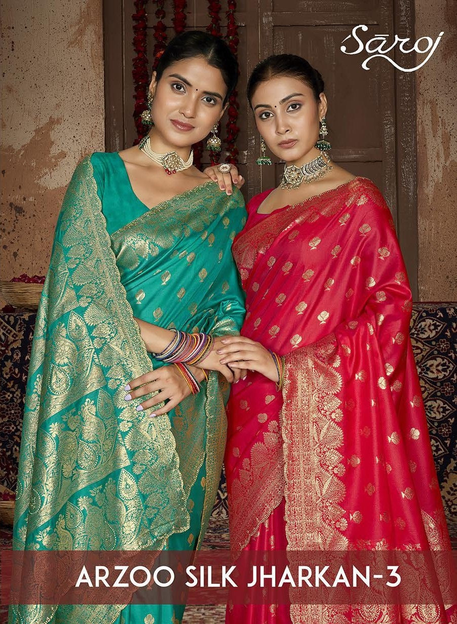 Arzoo Silk Jharkan Vol 3 Saroj Sarees Supplier Ahmedabad