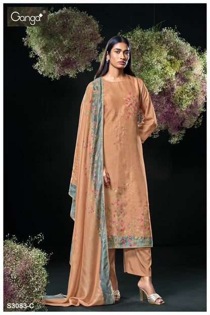 Asavari 3083 Ganga Premium Bemberg Plazzo Style Suits Exporter India