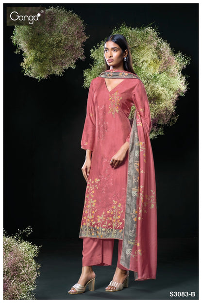 Asavari 3083 Ganga Premium Bemberg Plazzo Style Suits Exporter India