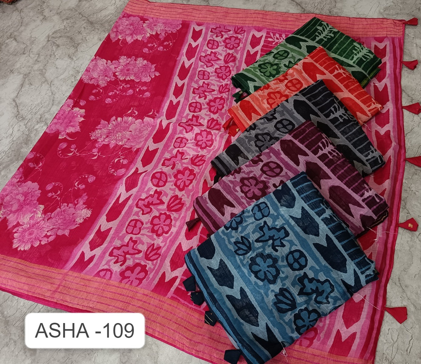 Asha-109 Kalpveli Chiffon Sarees Wholesaler Ahmedabad