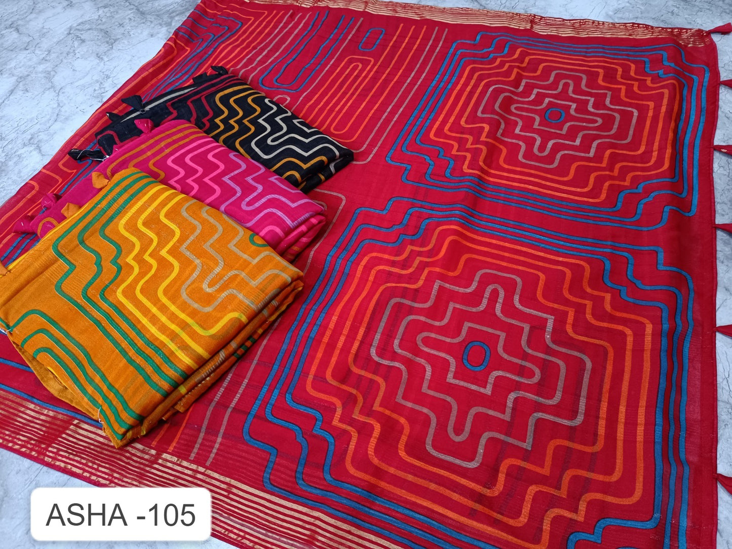 Asha 105 Kalpveli Chiffon Sarees Exporter Gujarat