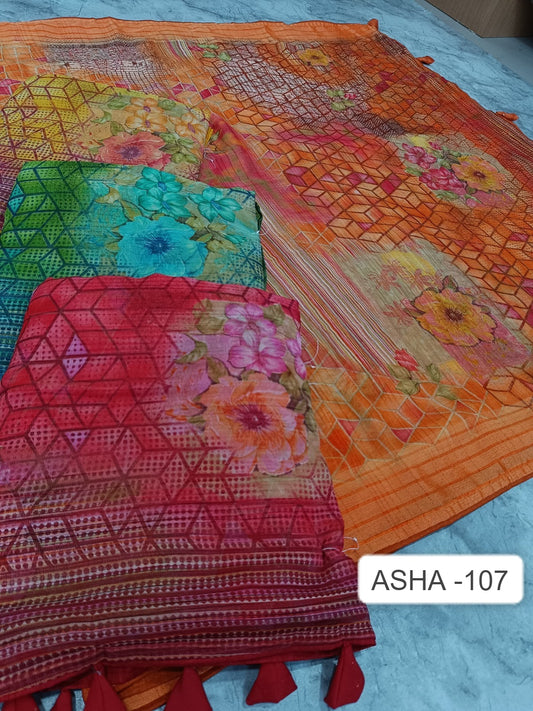 Asha 107 Kalpveli Nilgiri Chiffon Sarees Supplier India