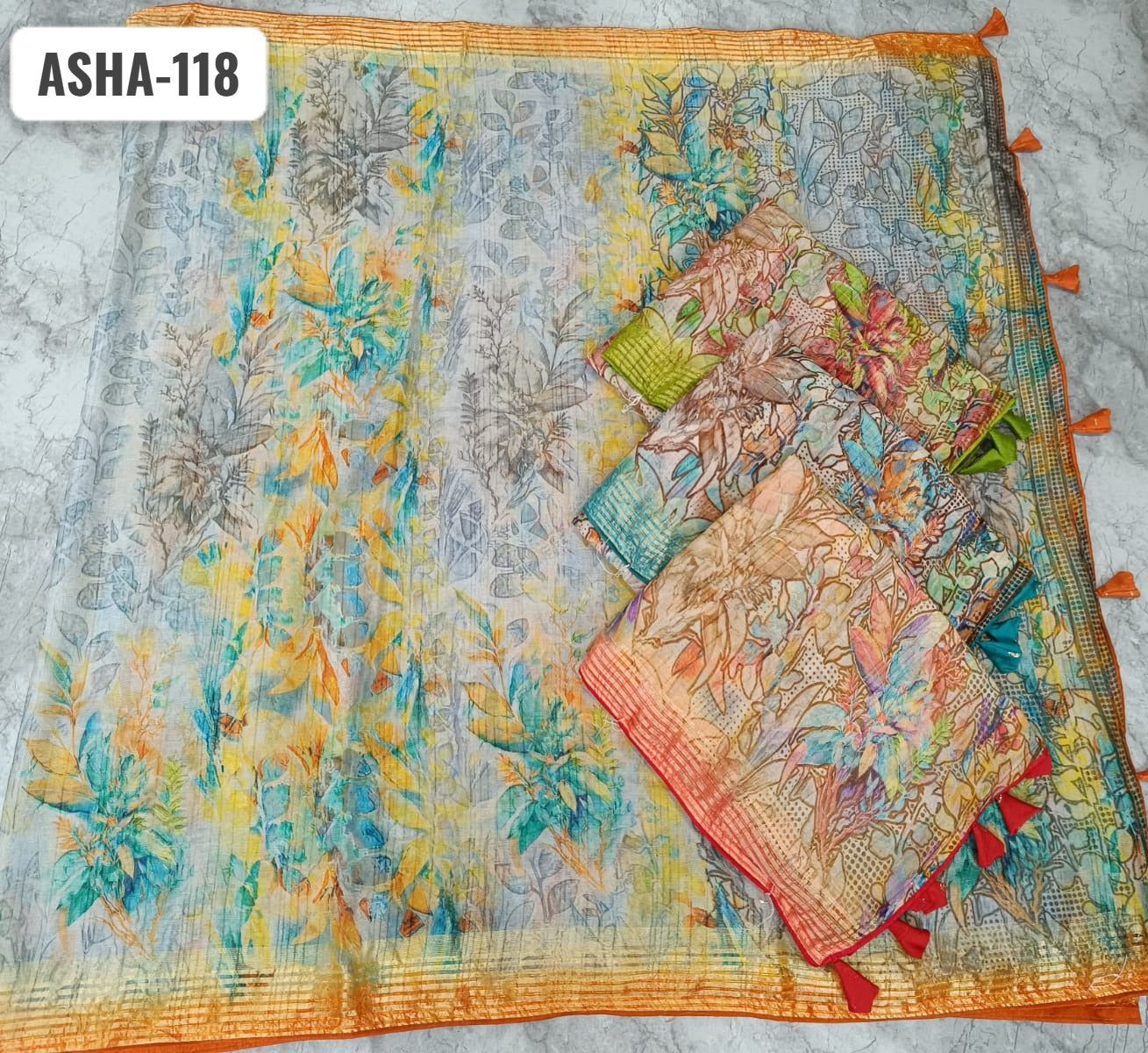 Asha 118 Kalpveli Nilgiri Chiffon Sarees Supplier